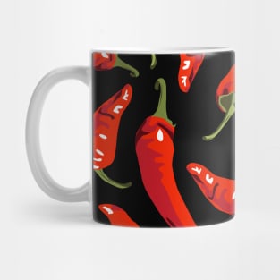 Chili peppers on black Mug